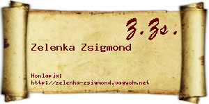 Zelenka Zsigmond névjegykártya